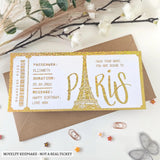 Personalised Paris Boarding Pass Surprise Reveal Ticket - personalised paris boarding, paris boarding pass, holographic