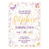Personalised Pastel Wildflower Butterfly Birthday Invitation - pastel wildflower butterfly, wildflower butterfly