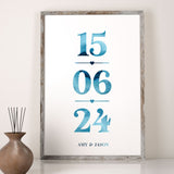Personalised Wedding Date Print with Foil