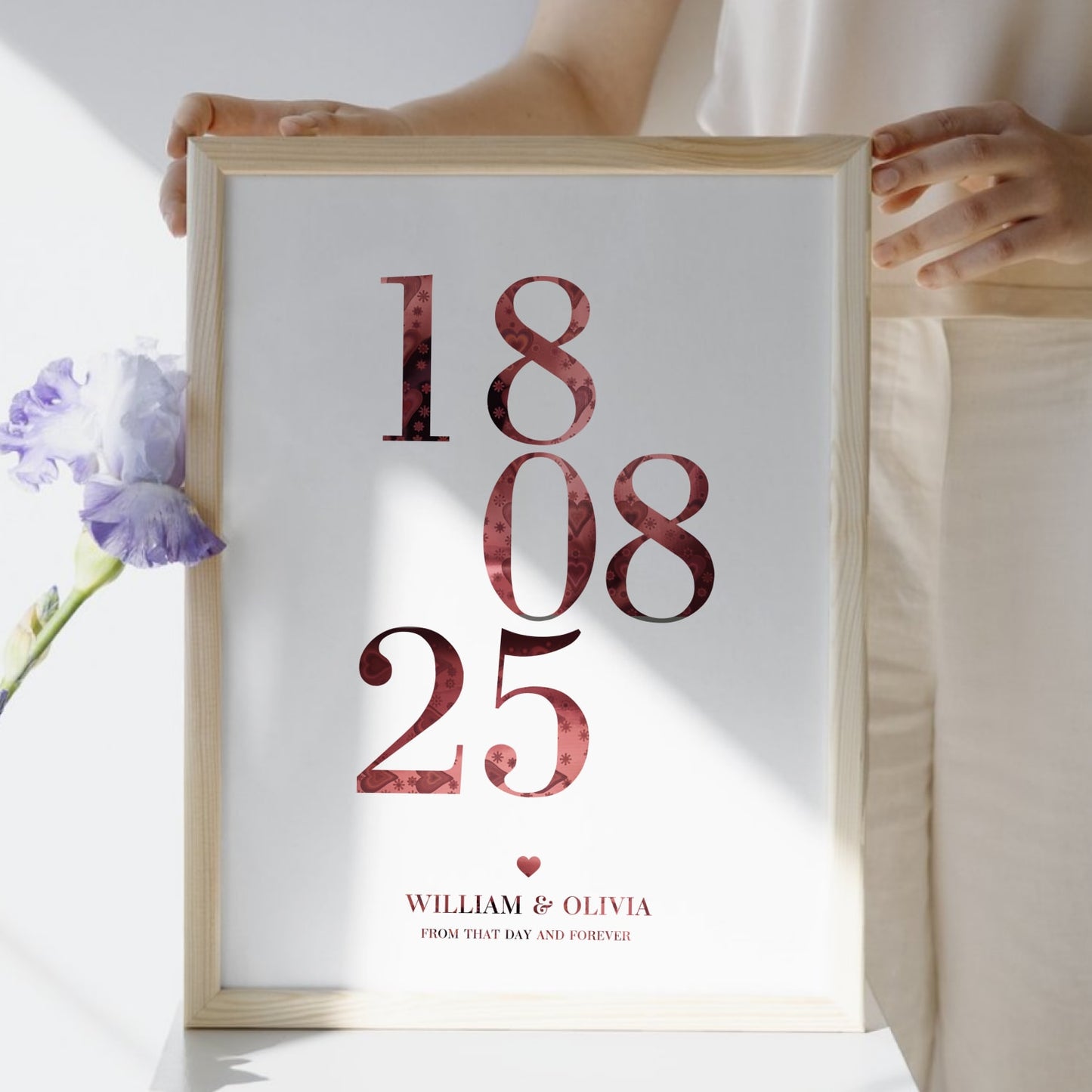 Personalised Wedding Date Print with Foil