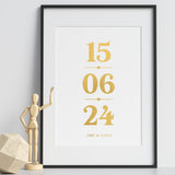 Personalised Wedding Date Print with Foil