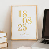 Personalised Wedding Date Print with Foil