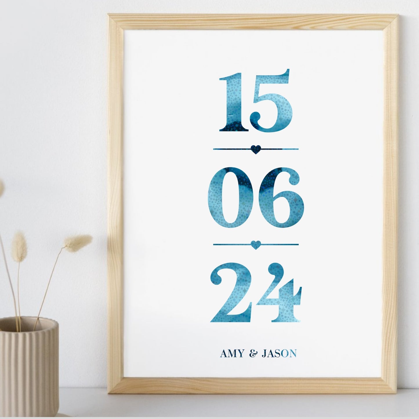 Personalised Wedding Date Print with Foil