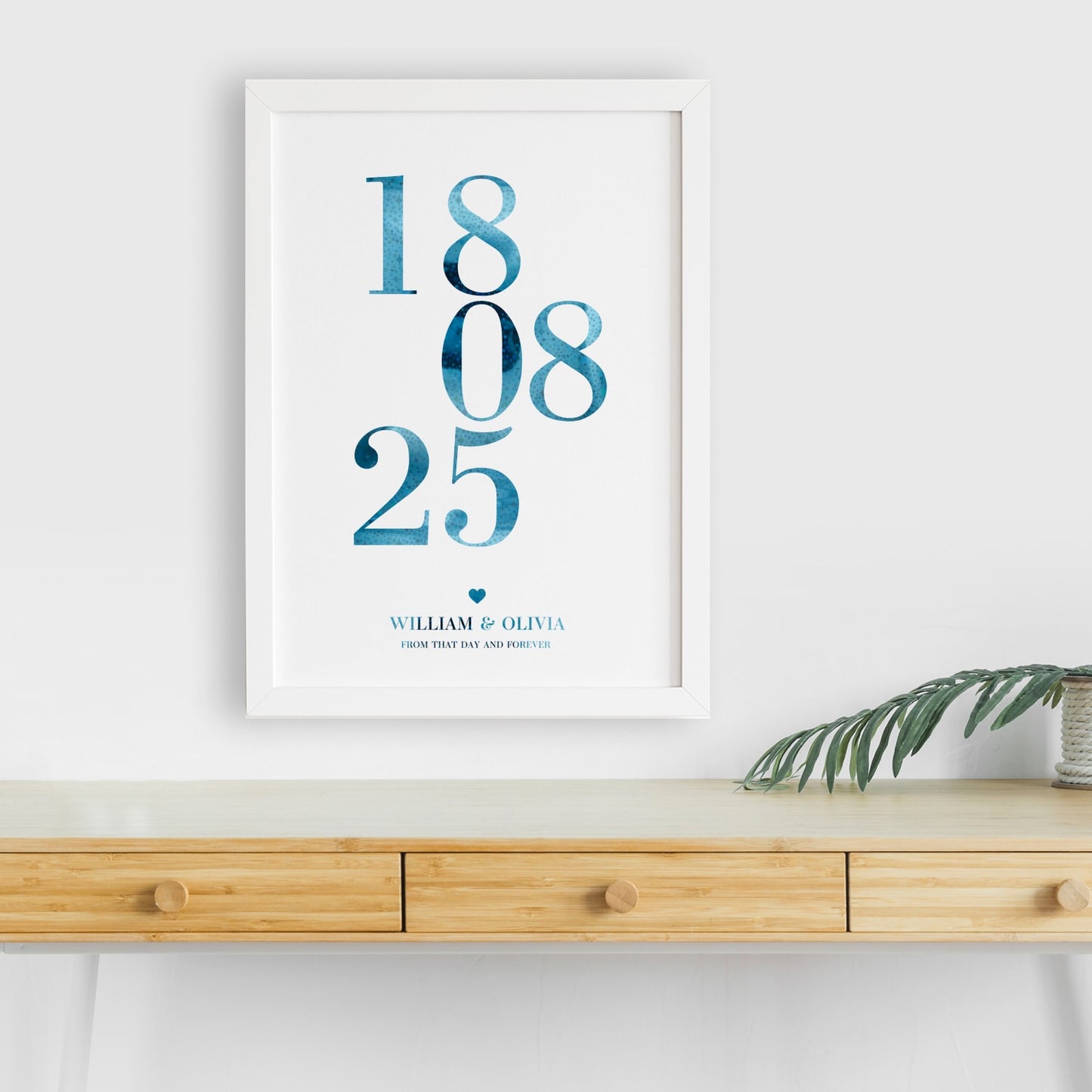Personalised Wedding Date Print with Foil