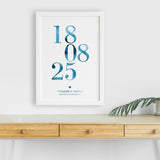 Personalised Wedding Date Print with Foil