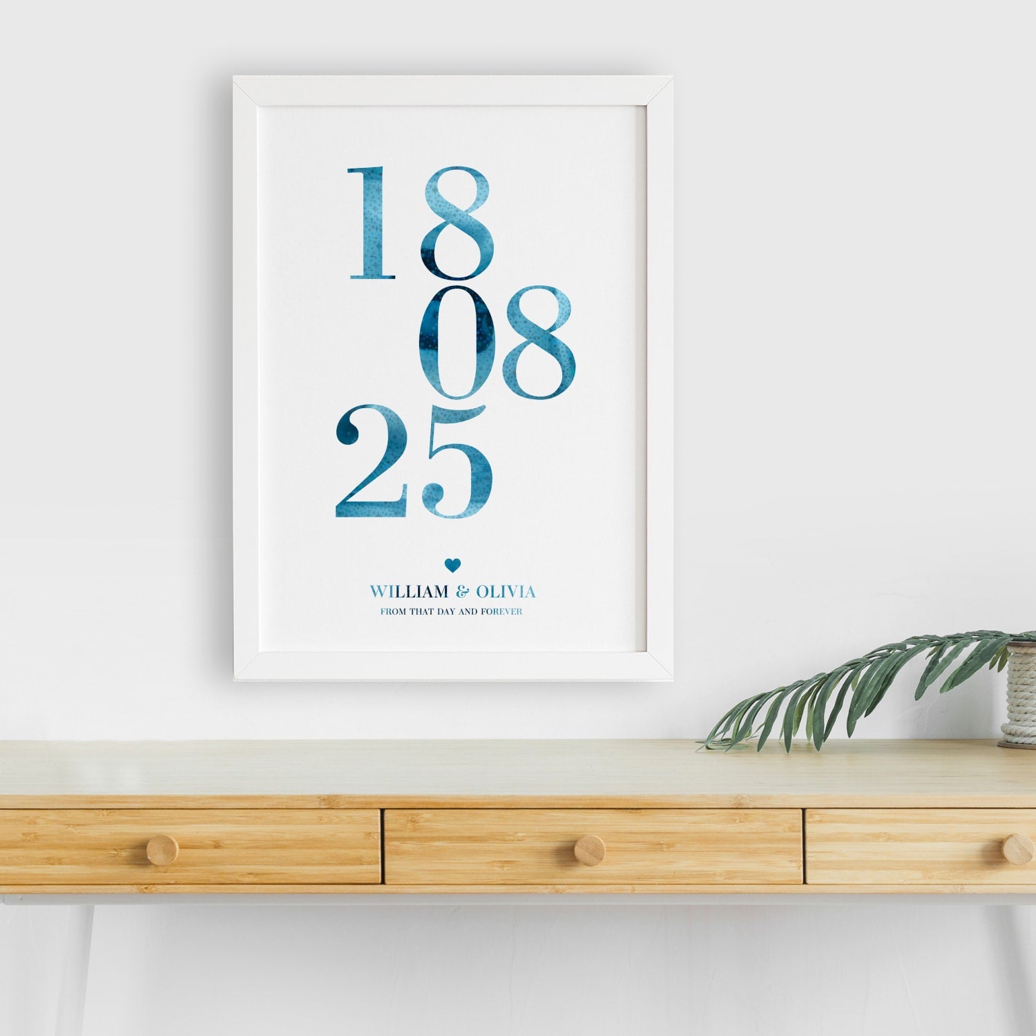 Personalised Wedding Date Print with Foil