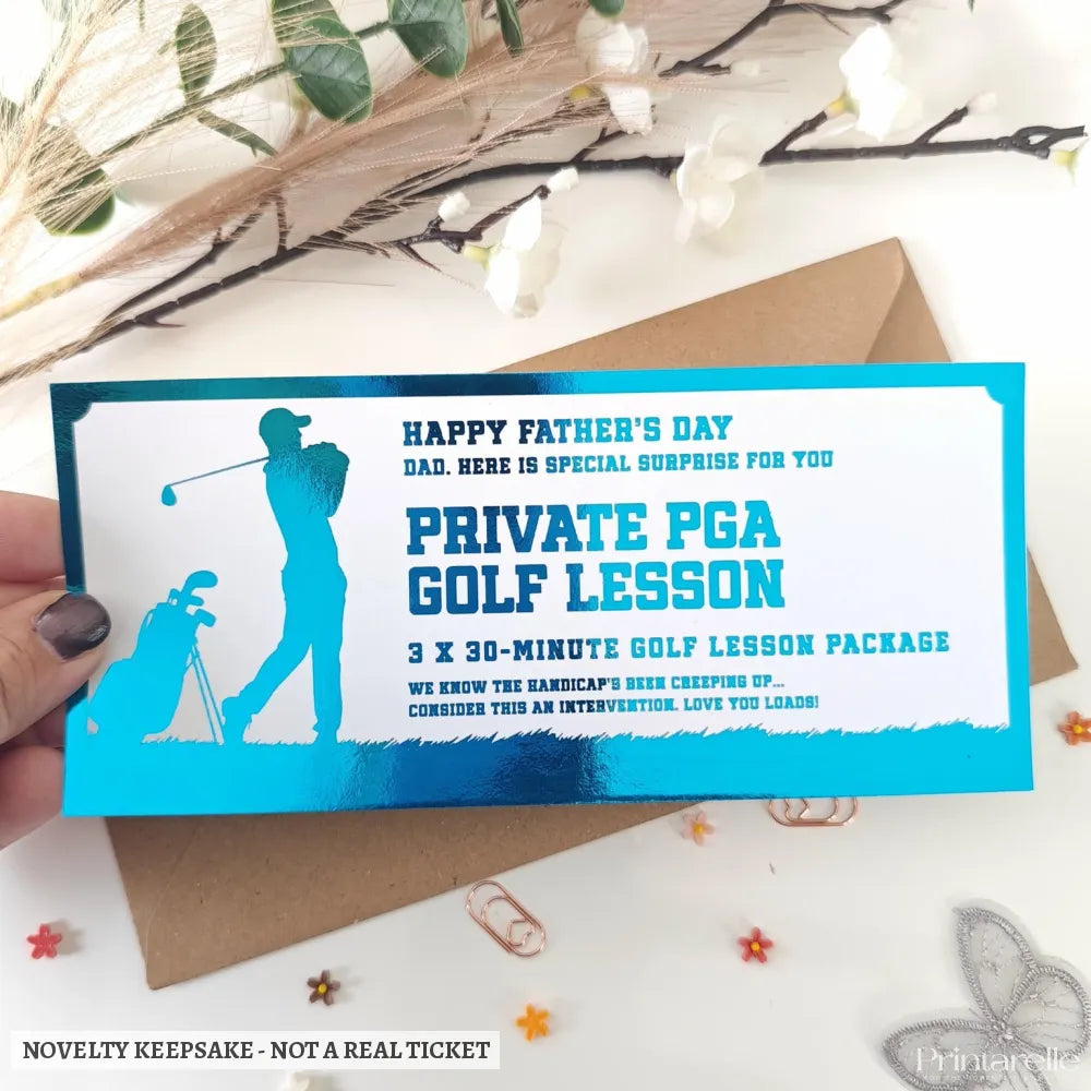 Personalised Private PGA Golf Lesson Voucher | Father’s Day Gift for Him - golf lesson, experience gifts, golf club,