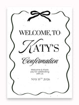 Personalised Ribbon Frame Confirmation Welcome Sign - Party Decor - Printarelle
