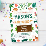 Personalised Safari Adventure Birthday Party Invitation - safari adventure, safari adventure birthday, adventure