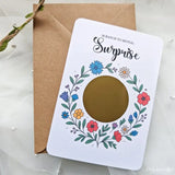 Surprise Scratch Reveal Card – Floral Surprise Card - Greeting Card