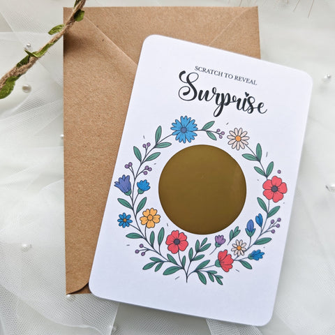 Surprise Scratch Reveal Card – Floral Surprise Card