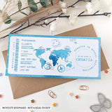 Personalised Scratch to Reveal Boarding Pass | Croatia Holiday Reveal - blue holographic foil, boarding pass, blue