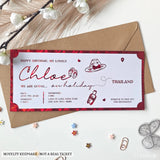 Personalised Scratch-to-Reveal Holiday Ticket | Foil Finish - personalised scratch-to-reveal holiday, personalised