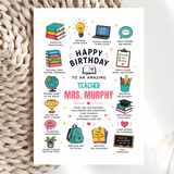 Personalised Secondary Teacher Birthday Card - teacher birthday card, teacher birthday, birthday card, personalised