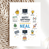 Personalised Software Engineer Birthday Card - software engineer, personalised software engineer, software engineer
