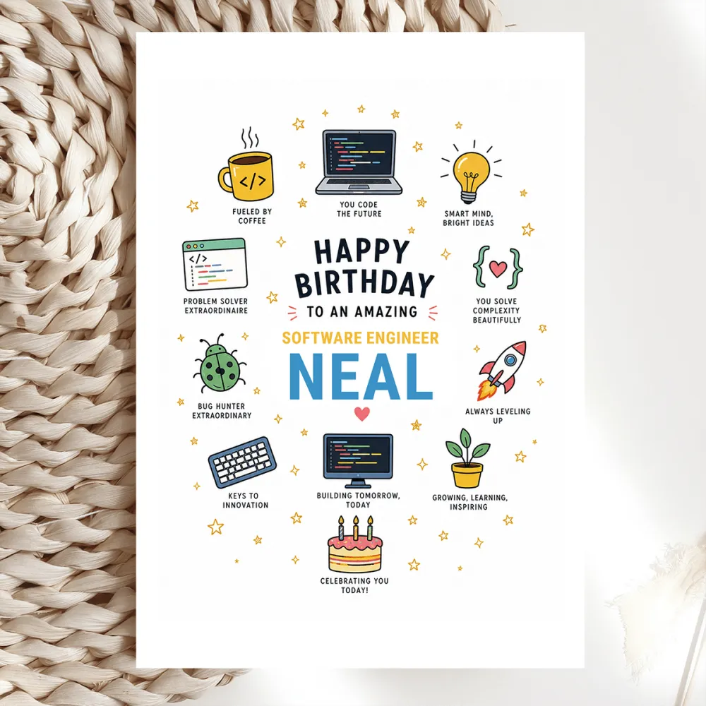Personalised Software Engineer Birthday Card - software engineer, personalised software engineer, software engineer