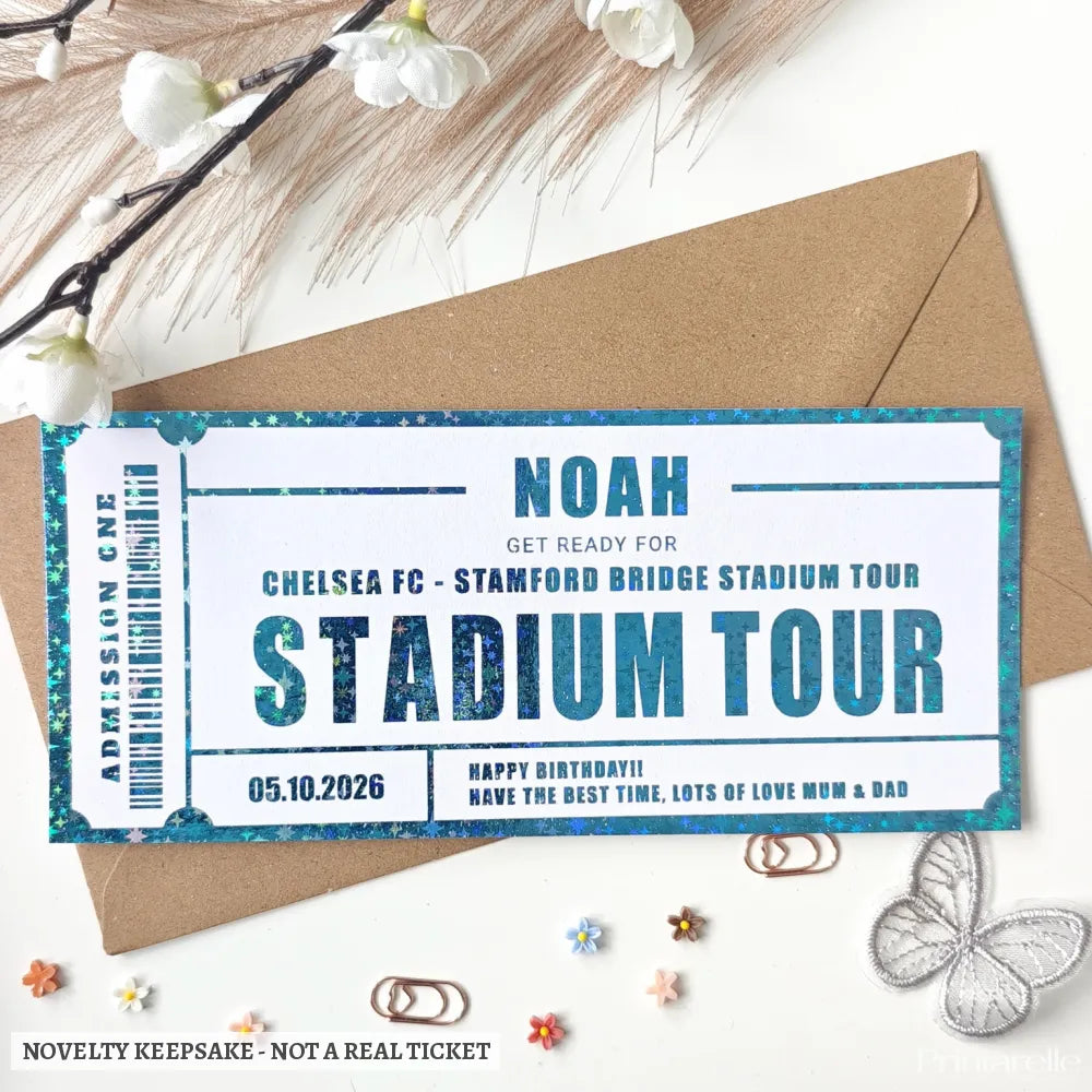 Personalised Stamford Bridge Stadium Tour Ticket Gift | Chelsea FC Birthday Surprise - stadium tour, stadium tour