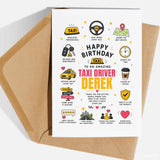 Personalised Taxi Driver Birthday Card - taxi driver, birthday card, personalised taxi driver, taxi driver birthday,