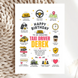 Personalised Taxi Driver Birthday Card - taxi driver, birthday card, personalised taxi driver, taxi driver birthday,
