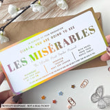 Personalised Theatre Show Ticket Reveal | Musical Show Surprise | West End & Beyond - rainbow holographic foil,