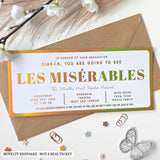 Personalised Theatre Show Ticket Reveal | Musical Show Surprise | West End & Beyond - rainbow holographic foil,
