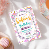 Personalised Unicorn Birthday Party Invitation - unicorn birthday, unicorn birthday party, birthday party invitation,