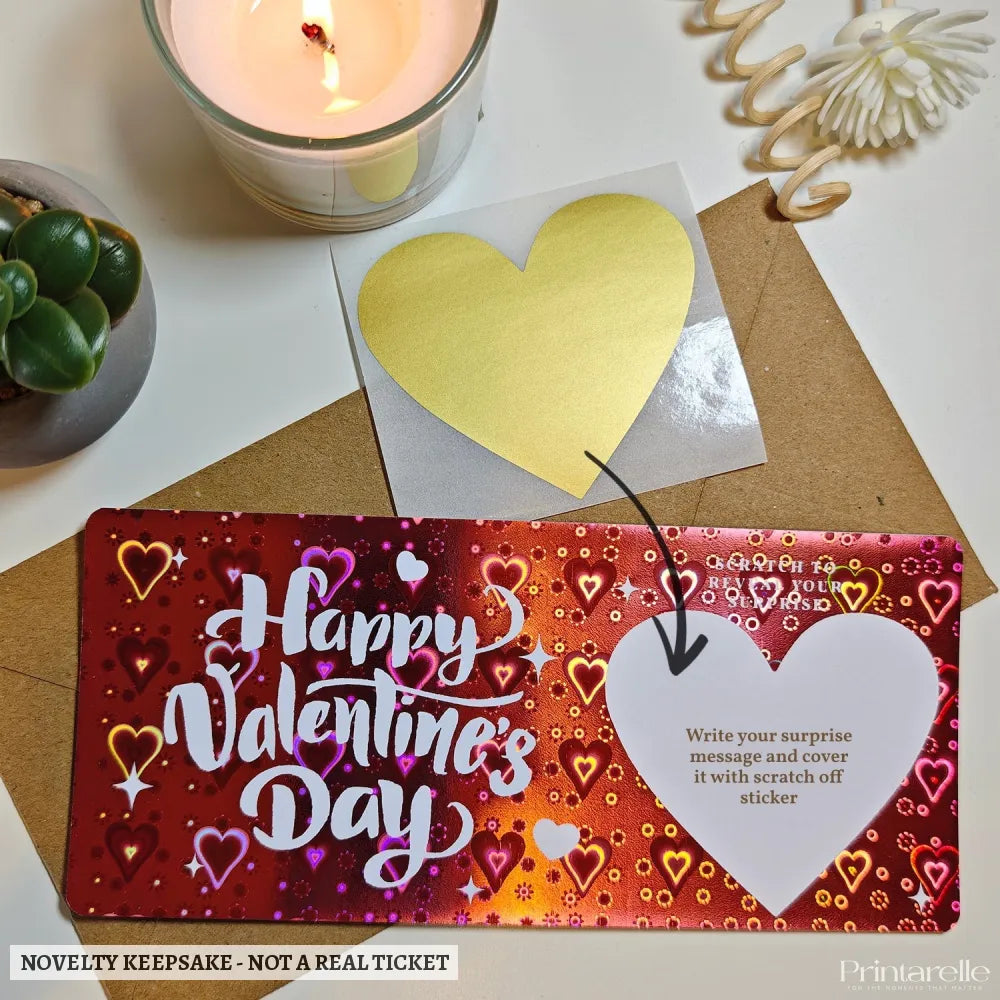 Personalised Valentine Scratch Ticket - personalised valentine scratch, surprise reveals, real foil, personalized foil