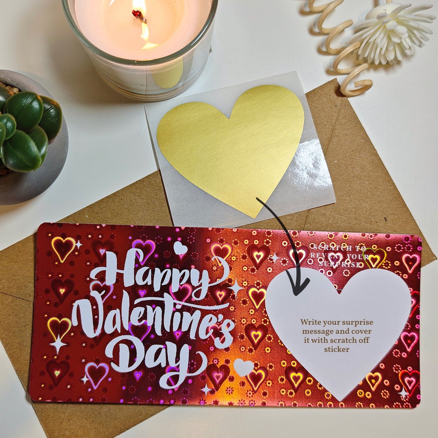 Personalised Valentine Scratch Ticket - Foil Ticket - Printarelle