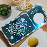 Personalised Valentine Scratch Ticket – Foil Surprise Reveal - Blue Stars Foil Ticket - Printarelle