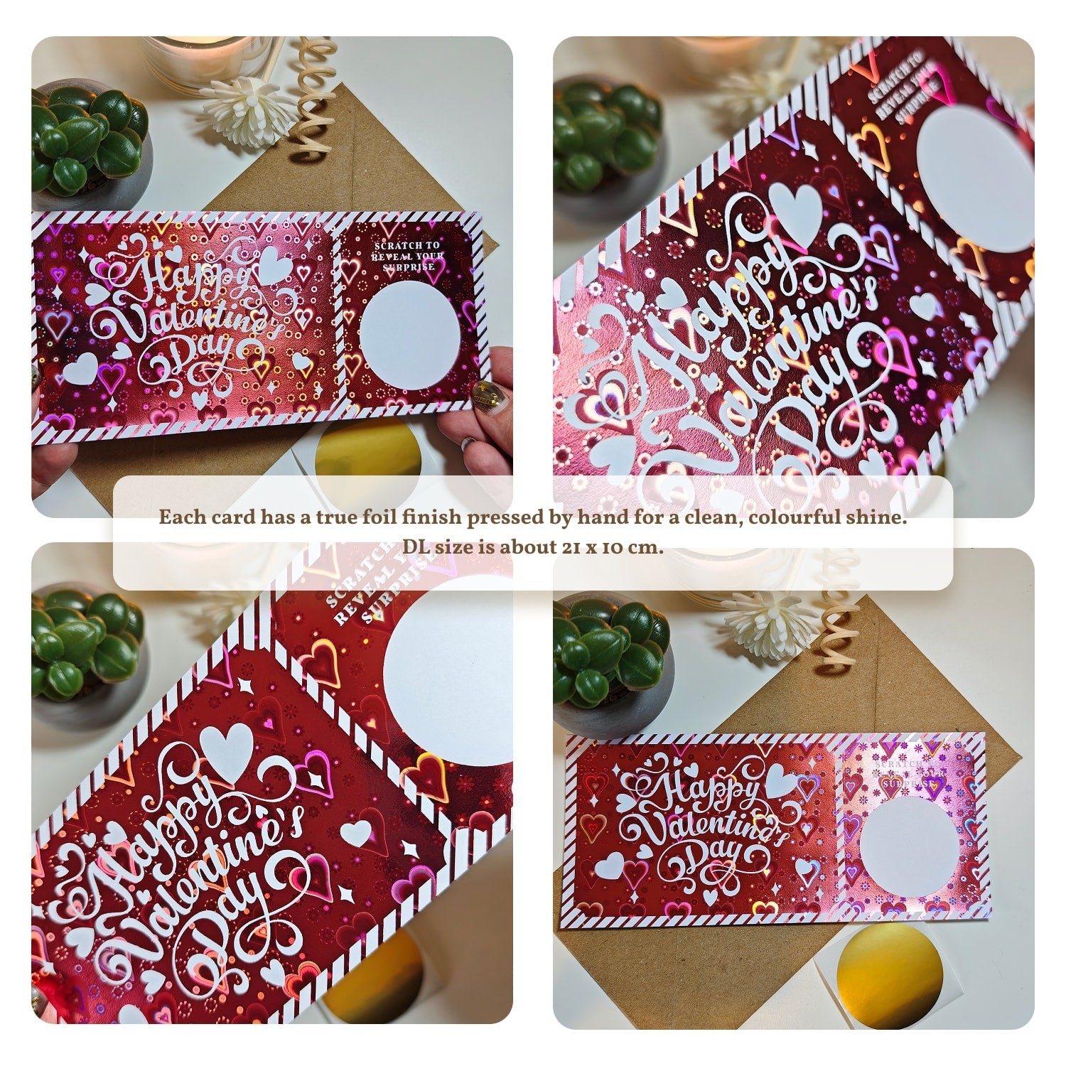 Personalised Valentine Scratch Ticket – Foil Surprise Reveal - Foil Ticket - Printarelle