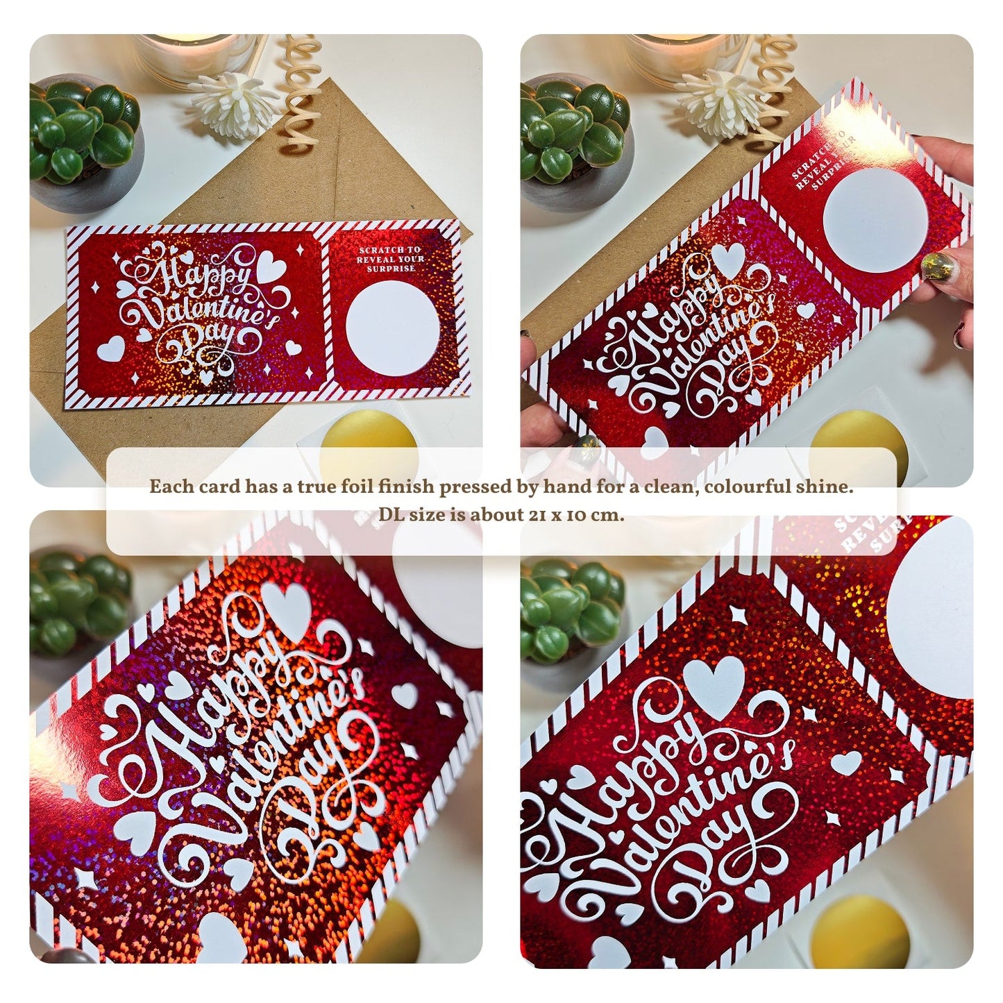 Personalised Valentine Scratch Ticket – Foil Surprise Reveal - Foil Ticket - Printarelle