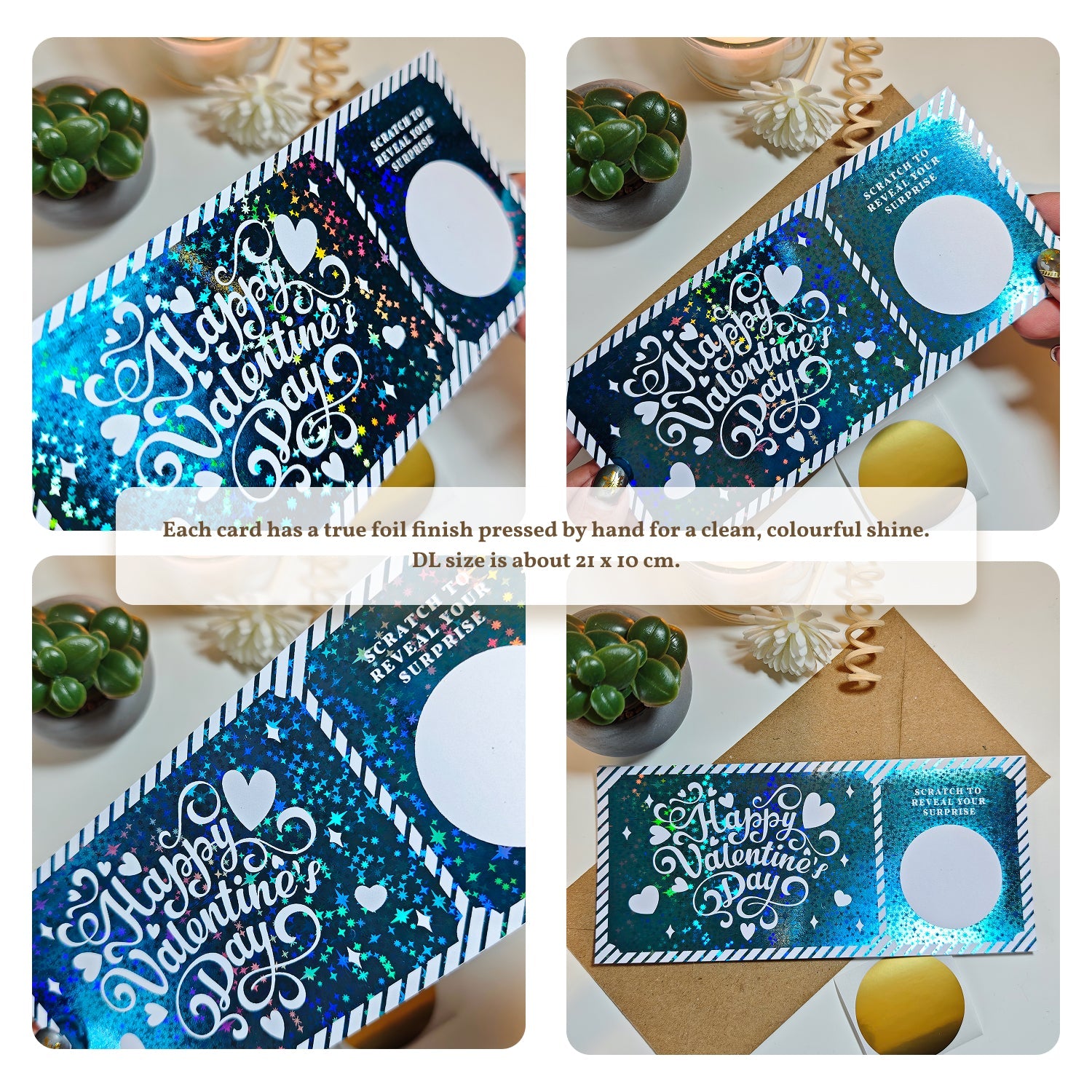Personalised Valentine Scratch Ticket – Foil Surprise Reveal - Foil Ticket - Printarelle