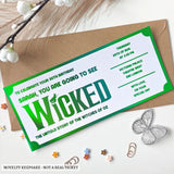 Personalised Wicked Theatre Ticket Gift | Birthday & Special Occasions - personalised wicked theatre, wicked theatre