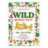 Personalised Wild Jungle Birthday Party Invitation - wild jungle, wild jungle birthday, birthday party, jungle