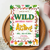 Personalised Wild Jungle Birthday Party Invitation - wild jungle, wild jungle birthday, birthday party, jungle