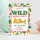 Personalised Wild Jungle Birthday Party Invitation - wild jungle, wild jungle birthday, birthday party, jungle