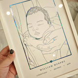Personalized A4 Foiled Print - Custom Photo Line Art Portrait - Personalized Prints - Printarelle