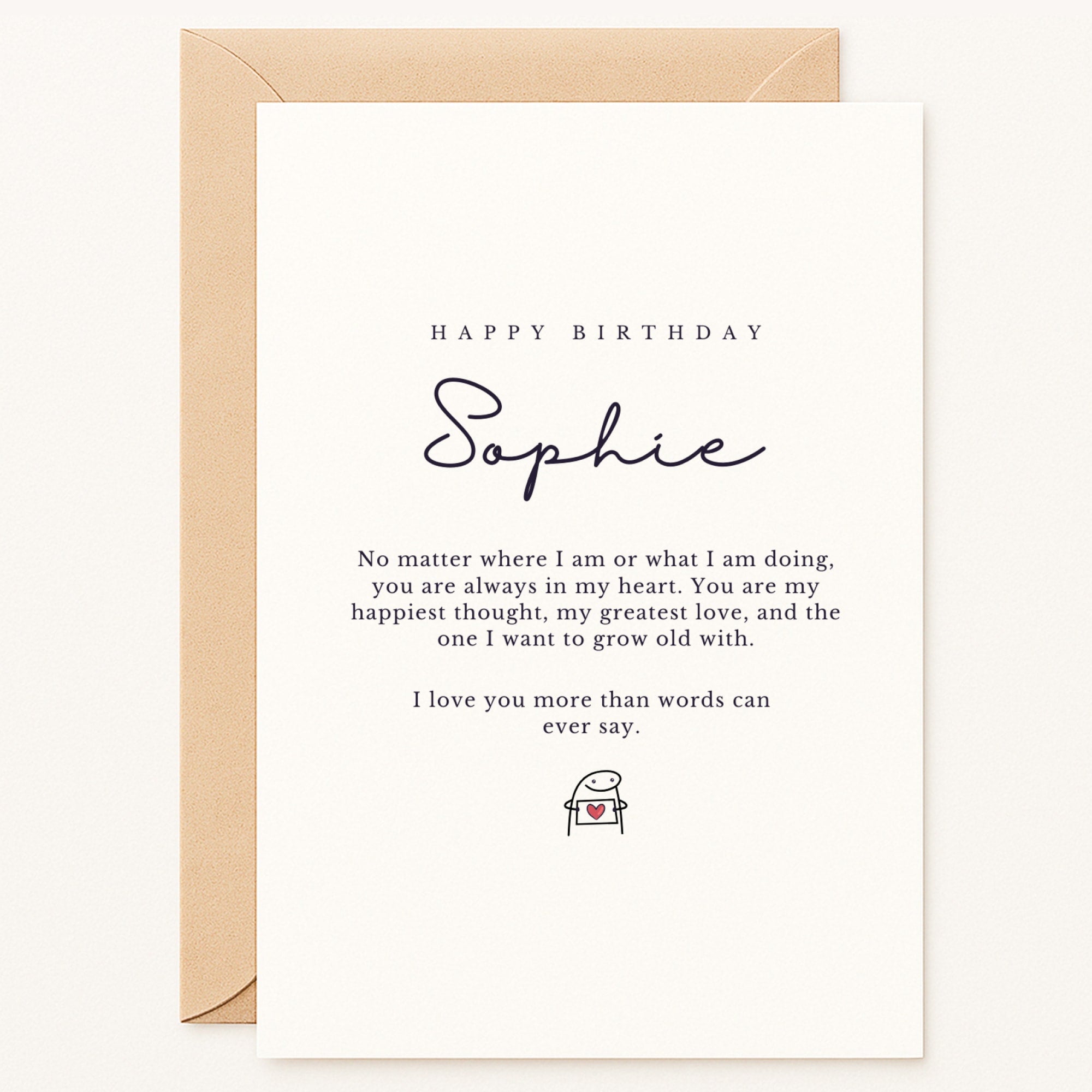 Personalized "Always In My Heart" Birthday Card | Custom Name & Love Message | A6/A5 - Printarelle