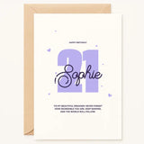 Personalized Custom Age Birthday Card | Any Name & Milestone | "Beautiful Dreamer" A6/A5 - Printarelle