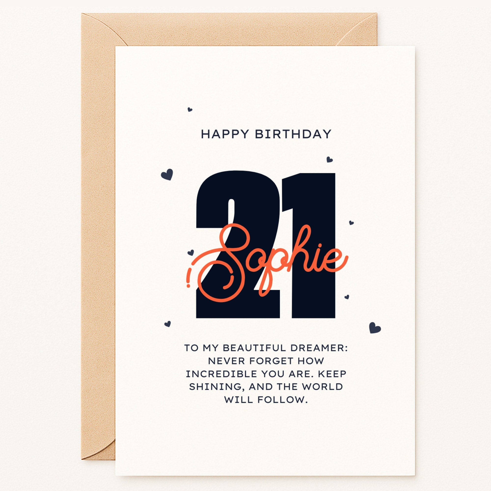 Personalized Custom Age Birthday Card | Any Name & Milestone | "Beautiful Dreamer" A6/A5 - Printarelle