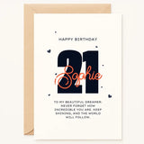 Personalized Custom Age Birthday Card | Any Name & Milestone | "Beautiful Dreamer" A6/A5 - Printarelle