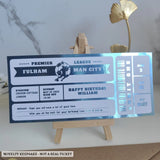 Personalized Foil Football Ticket – A Unique Keepsake for Soccer Fans - personalised foil football, match details,