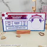 Personalized Foil Football Ticket | Scratch-Off Match Day Gift - football match ticket, personalized foil football,