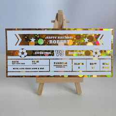 Personalized Foil Football Ticket | Custom Soccer Gift - Foil Ticket