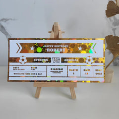 Personalized Foil Football Ticket | Custom Soccer Gift - Foil Ticket