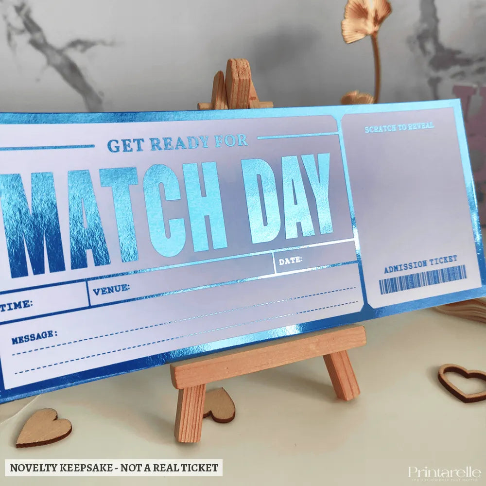 Personalized Foil Match Ticket | Football Scratch-Off Surprise - reveal tickets, personalized foil match, luxury foil,