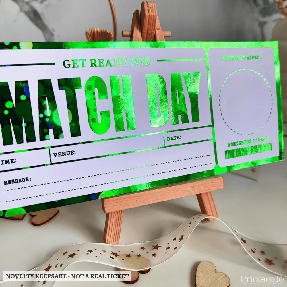 Personalized Foil Match Ticket | Football Scratch-Off Surprise - reveal tickets, personalized foil match, luxury foil,