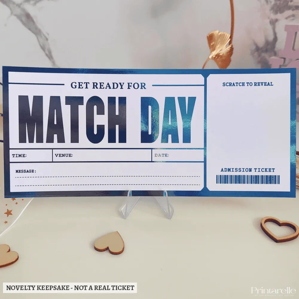 Personalized Foil Match Ticket | Football Scratch-Off Surprise - reveal tickets, personalized foil match, luxury foil,