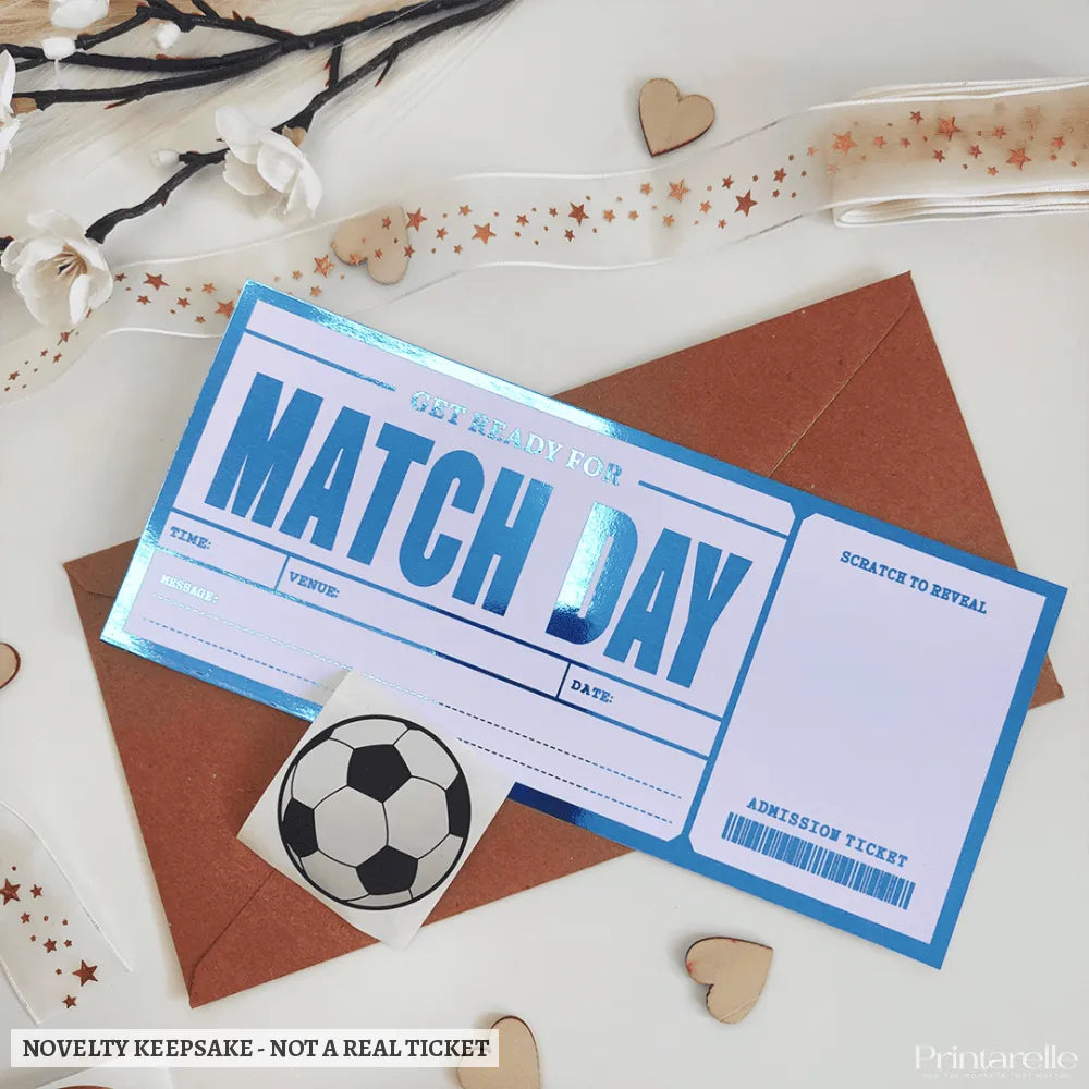 Personalized Foil Match Ticket | Football Scratch-Off Surprise - reveal tickets, personalized foil match, luxury foil,