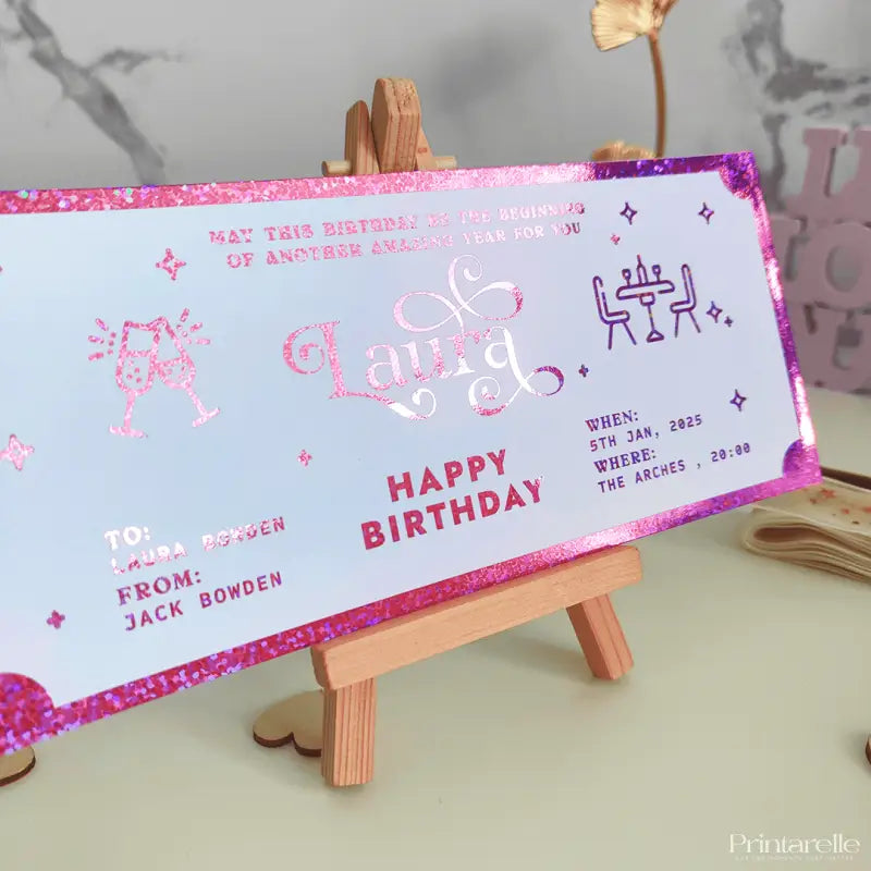 Personalized Foil Romantic Dinner Date Ticket - Foil Ticket